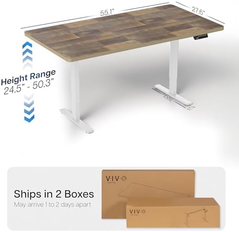 VIVO Reclaimed Wood 55 x 28 in Standing Desk, DESK-KIT-2W55P