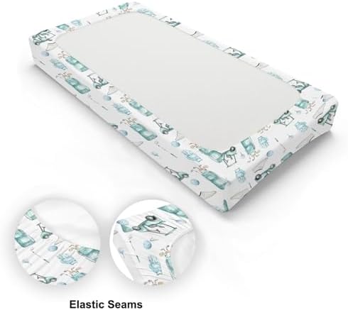 Watercolor Golf Sports Balls Gloves Shoes Pattern Baby Changing Pad Cover, Unisex Golf Theme Nursery Diaper Changing Table Pad Mat Sheet for Boys Girls-16x32
