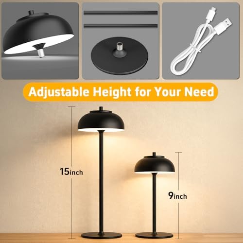 Cordless Table Lamps Rechargeable,Battery Operated Light LED 2 Pack