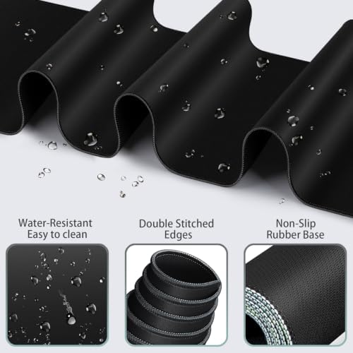 4-in-1 Mouse Pad Black, Mouse Pad with Wrist Rest