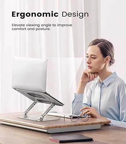 JOIOT Adjustable Aluminum Laptop Stand, Ergonomic Riser for 11-16" Laptops