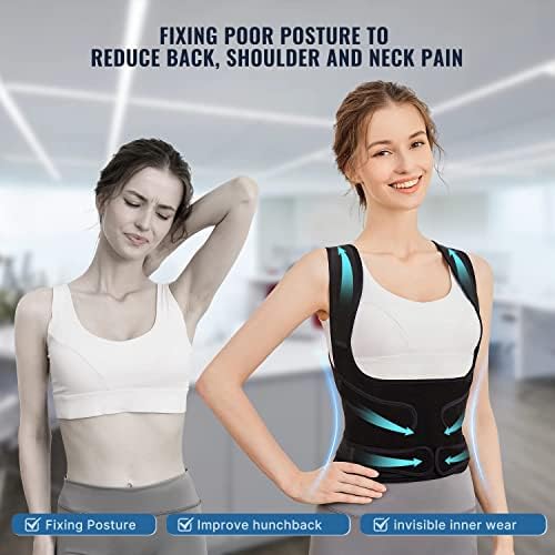Adjustable Posture Corrector Belt Back Brace for Women and Men, Full Back Support, Shoulder Straightener for Hunchback, Scoliosis, Lumbar, Spine
