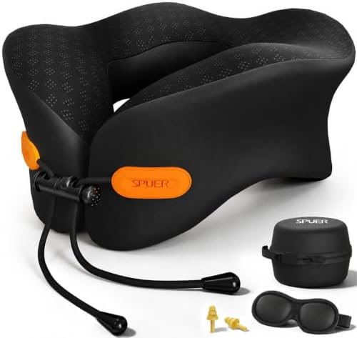 Premium Travel Pillow for Airplanes, Ergonomic Neck Pillow for Long Flights