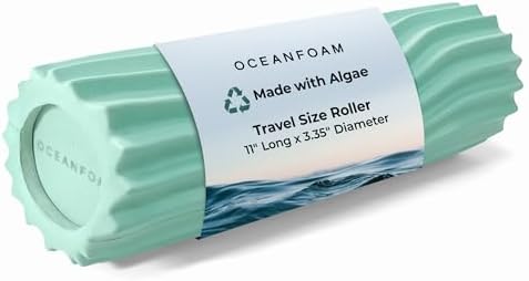 Oceanfoam Ripple Roller - Small Foam Roller for Physical Therapy (Seafoam)