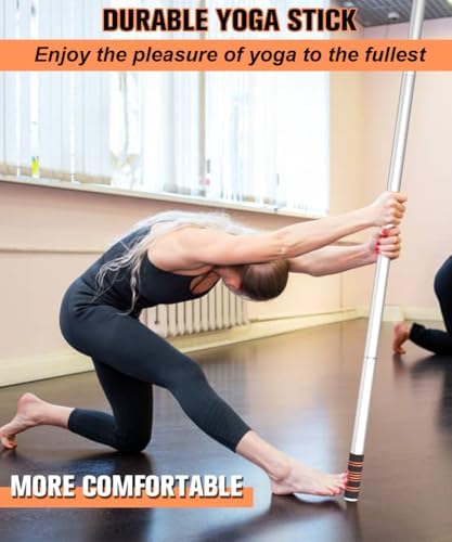 Queension 5ft Yoga Stick Adjustable Stretching Bar for Mobility & Balance