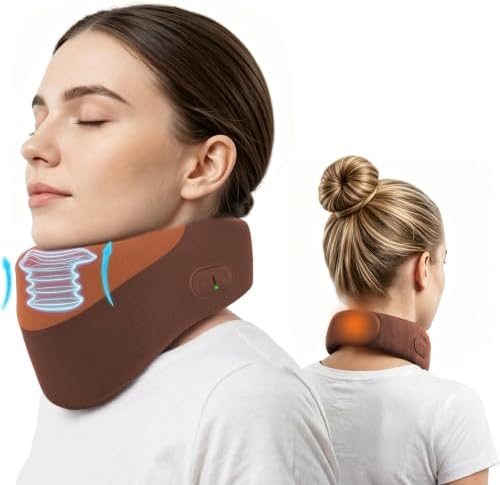 Yunari Cordless Neck Brace for Cervical Spine, Neck Posture Corrector with Intelligent Adjust and Hot Compress Function, Neck Support Brace for Men and Women