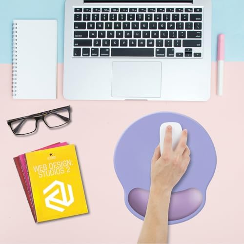 Wrist Rest Support Mouse Pad,Ergonomic Memory Foam Mouse Mat 9x10in Non-Slip Rubber Base Pain Relief Mousepad for Computer, Laptop(Purple Violet Foam)