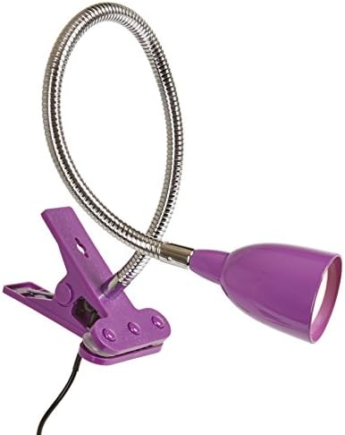 Newhouse Lighting LED Clip on Light/Clamp Lamp/Reading Book Light for Desk, Bed, Office, and Dorm Room, Purple