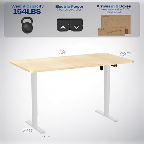 VIVO Light Wood 60 x 30 in Standing Desk, DESK-KIT-0W6C