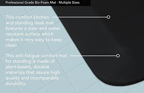 NewLife by GelPro Professional Grade Anti-Fatigue Kitchen & Office Comfort Bio-Foam Mat with Non-Slip Bottom for Health & Wellness, 20x32, Midnight