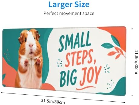 Guinea Pig Funny Mouse Pad Large Mouse Pad 11.8x31.5 in Teal Coral
