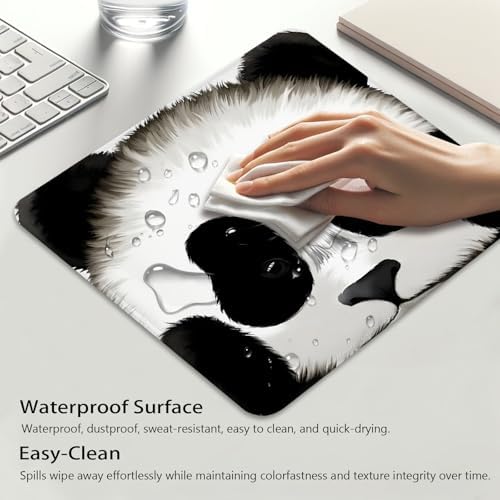 Close-up of a Panda's Face Mouse Pad, Adorable Giant Panda Desk Mat