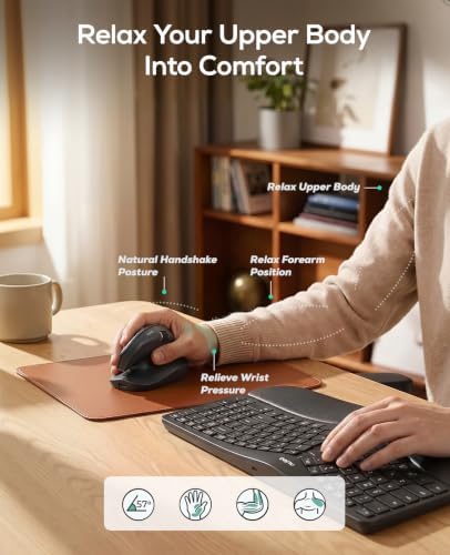 Nulea Ergonomic Vertical Wireless Mouse with Horizontal Scroll Wheel