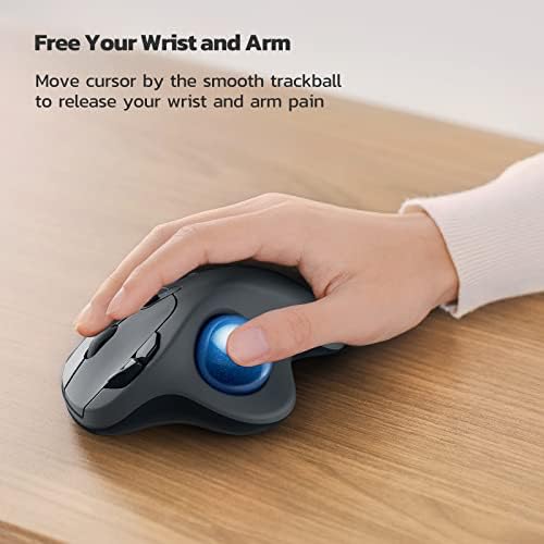 Nulea M501 Wireless Trackball Mouse Ergonomic Thumb Control, 4 DPI Levels