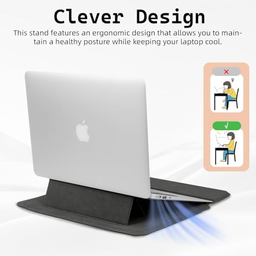 13.3-14 Inch Laptop Sleeve Case with Stand Feature,Matte PU Leather