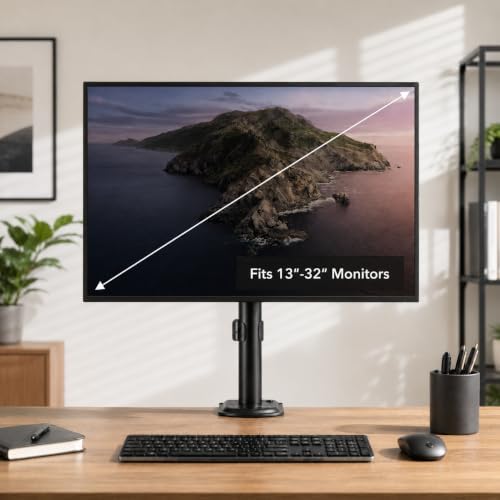 Mount-It! Single Monitor Desk Mount, Full Motion Arm, Fits 17-32" Screens