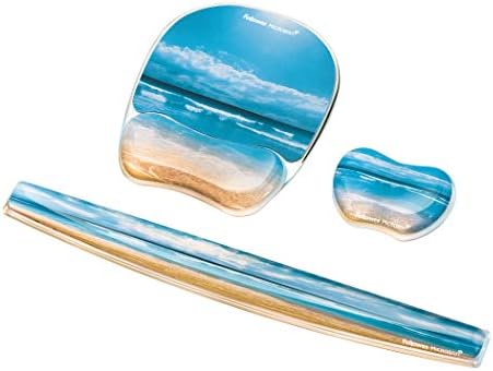 Fellowes Photo Gel Mouse Pad Wrist Rest with MICROBAN - Sandy Beach (9179301)