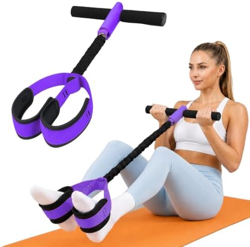 Pedal Resistance Band with Handles, 6-Tubes Natural Rubber Exercise Band