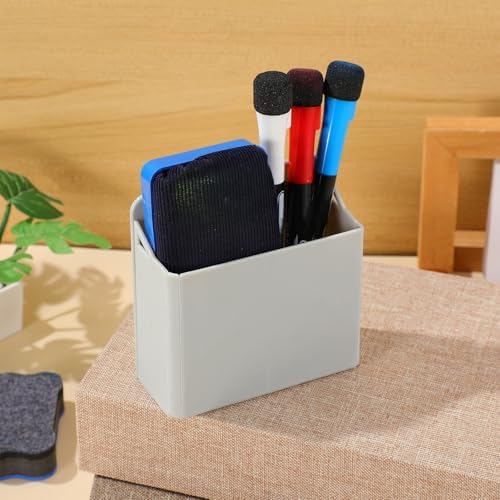 Sewroro 2pcs Suction Cup Pen Holder, Plastic Whiteboard Marker Organizer for Pens, Pencils, Erasers And Rulers, Desk Supply Holder