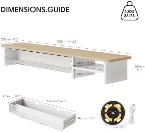 Fenge Monitor Stand with Acrylic Display Drawer for Figures & Collectibles