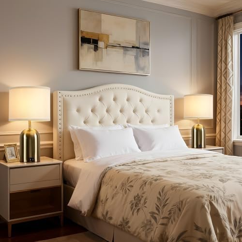 GyroVu Touch Control Table Lamps Set of 2, Gold Bedside Lamps for Bedroom