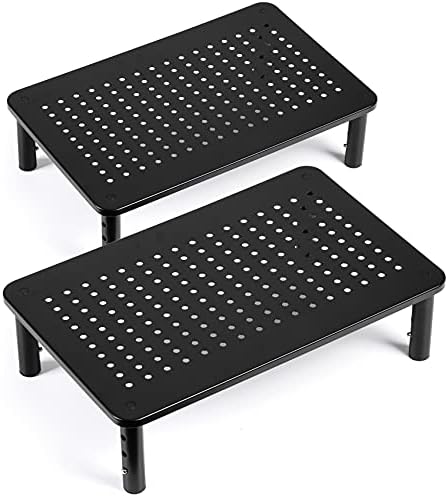 2 Pack Monitor Riser Desktop Stand Flat Screen TV Monitor Stand Riser