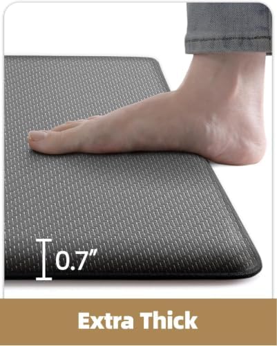 Color&Geometry Antifatigue Kitchen Mat for Floor 20x71-3/4 in Thick, Grey