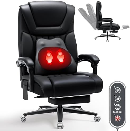 HOFFREE 500lbs Kneading Massage Office Chair with Heat for Heavy People
