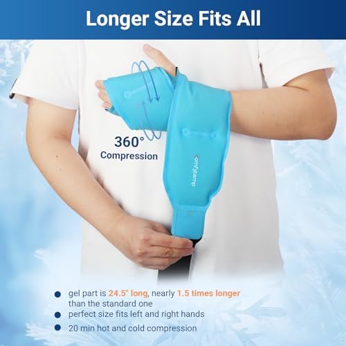 Comfytemp 24.5" Extra Long Wrist Ice Pack Wrap for Carpal Tunnel Relief
