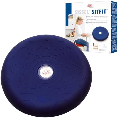 SISSEL SITFIT 13in Blue | Active Sitting & Training | Strengthens Back & Pelvic Floor Muscles | Versatile Use: Legs & Veins | Adjustable Pressure | Includes Exercise Poster