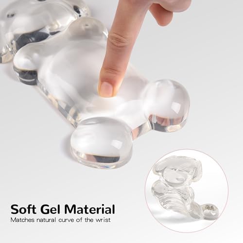 Gel Mouse Wrist Rest, Clear Dog Wrist Support for Mouse, Cute Ergonomic Wrist Rest for Mouse Wrist Pad, Comfortable Pain Relief for Typing and Gaming (White)