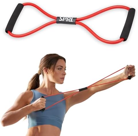 SPRI Ultra Toner Figure 8 Resistance Band with Padded Handles Great for Stretch, Exercise, Fitness Training, Yoga, Resistance Weights, Therapy, Gym or Home Workout Equipment.