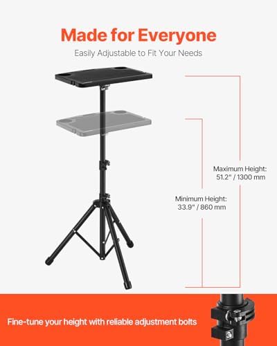 VEVOR Cycling Desk, Adjustable Bike Trainer & Treadmill Desk with Triangle Support, Non-Slip Multi-Slot Bike Trainer Fitness Desk with Handle Bar, Fit for Home Office Exercise