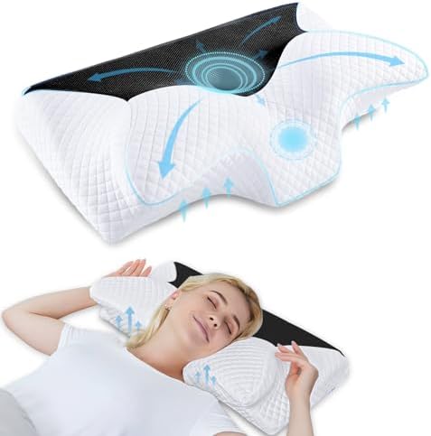 HOMCA Cervical Pillow, Ergonomic Memory Foam Neck Pillow for Pain Relief