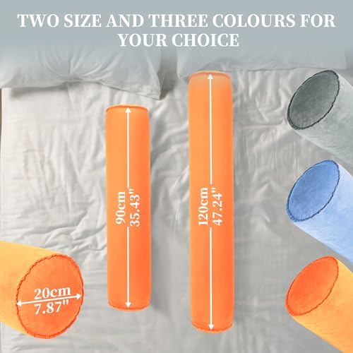 ONTYZZ Inflatable Short Body Pillow, Short Pillow for Bed, Oval Bolster Pillow for Good Sleeping and Back/Neck Support, 1pcs Orange