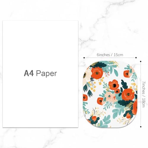 Small Mouse Pad, 6 x 7 Inch, Oval Mini Mouse Pad with Non-Slip Rubber Base for Laptop Wireless Mouse Keyboard Tray Mousepad, Brightly Colored Flowers