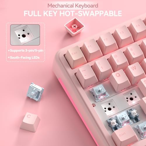 SOLAKAKA A99 Pro Wireless Gaming Keyboard with LCD Screen & Metal Knob, 96% Layout Mechanical Keyboard, 2.4GHz/BT5.0/USB-C, Hot Swappable, Creamy Keyboard with Gasket Structure, RGB, for Win/Mac