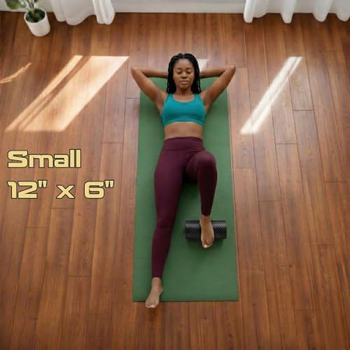 Foam Roller for Muscle Massage, Stiff Back Pain Relief, Physical Therapy, Deep Tissue, Exercise Equipment for Home Gym, Stress, Yoga, Pilates for the Fit Citizen (Black, Small 12 x 6 Inches)