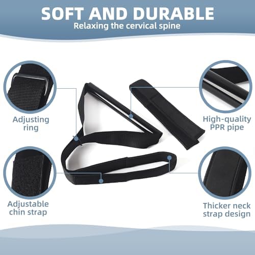 Y Neck Strap Stretcher & Cervical Traction Device for Neck Pain Relief – Manual Spine Decompression Tool with Chin Strap, Neck Stretcher Strap for Chiropractic Adjustments & Posture Correction