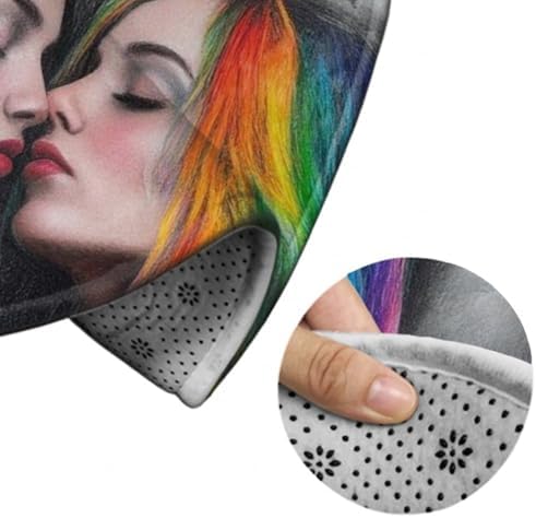 Highly Premium Quality Floor Mat, Office Chair Decor Mat, Room Sofa Yoga Soft Round Carpet Goth Gothic Girl Lace Love LGBT Lesbian Pride, 36inch