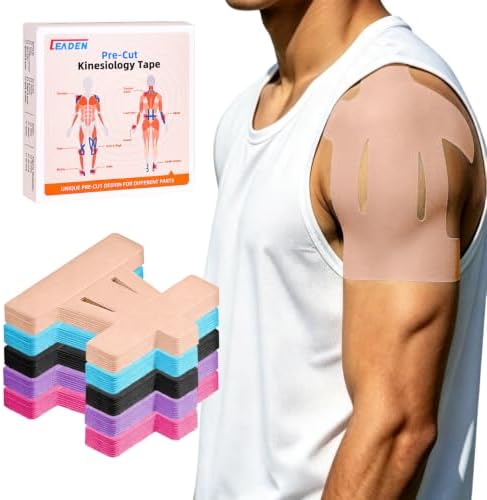 Precut Kinesiology Tape for Shoulder, 10 Pcs, Beige