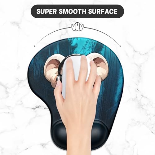 ITNRSIIET Ergonomic Mouse Pad Coaster Set with Gel Wrist Support Wrist Rest Smooth Surface Non-Slip PU Base Comfortable Office Supplies Pain Relief, 9.5 x 8.3 inches, Pretty Elephant