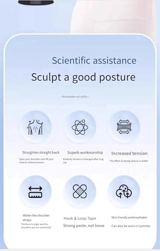 Posture Corrector for Kyphosis, Unisex Back Brace Support, Breathable Adjustable Shoulder Brace with Strong, Back posture support belt，Black and Pink (Pink, X-Large)