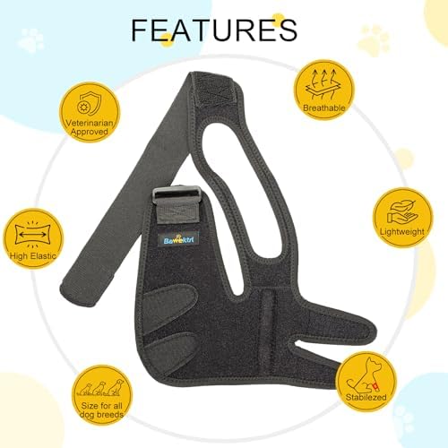 Dog Shoulder & Elbow Support Wrap Metal Splint,Protective Sleeve Brace for Senior Dogs with Hygroma, Dysplasia，Arthritis, Prevents Calluses, Pressure Sores Comfort Fit for All-Day Wear