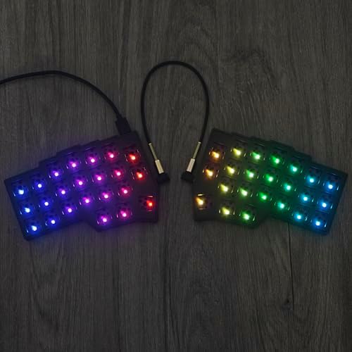 YMDK Split Keyboard Corne V4.1 46 Keys Ergonomic Hotswappable 40% Layout 3D PLA RGB QMK Vial All Key Programmable Mini Independent Gaming Keyboard Kit