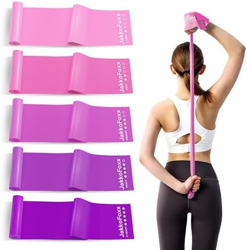 5 Pcs Resistance Bands for Working Out, Latex Free, Physical Therapy Bands, Exercise Bands Set for Stretching, Suitable for Rehab, Yoga,Pilates, Home Gym