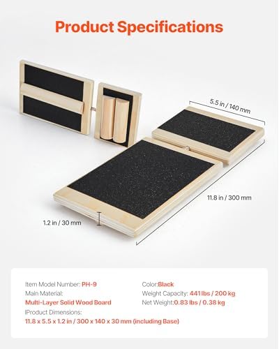 VEVOR Balance Board, 2-in-1 Wobble Board Trainer for Adults, Premium Wooden Balance Training Equipment, with Roller, Magnetic Stoppers, Storage Rack, for Core Workouts, Surf Trainer & Physical Therapy