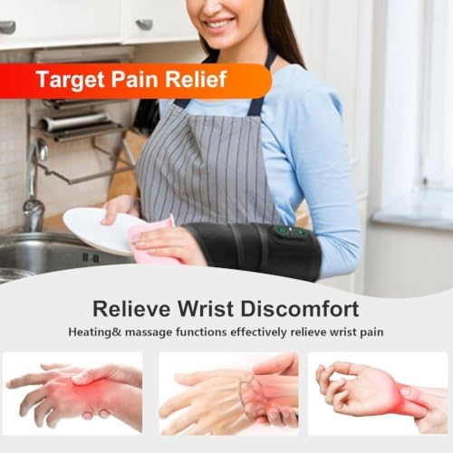 Cordless Wrist Heating Pad Wrap, Heated Carpal Tunnel Wrist