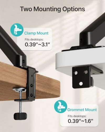 Single Monitor Arm for 17-32 Inch Screens, Full Motion Desk Mount