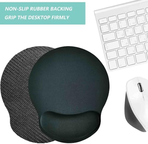 Mouse Pad with Wrist Support, Ergonomic Mouse Pad with Memory Foam Wrist Rest Cushion, Non-Slip Rubber Base Gaming Mice Pad for Home Office Computer Laptop, Grey